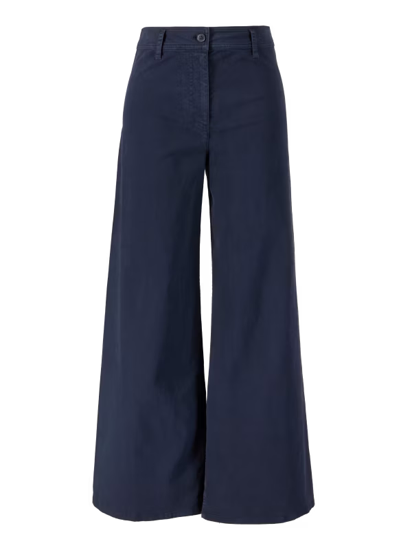 Wide-Leg Stoffhose 'Megan' aus Baumwolle Marineblau