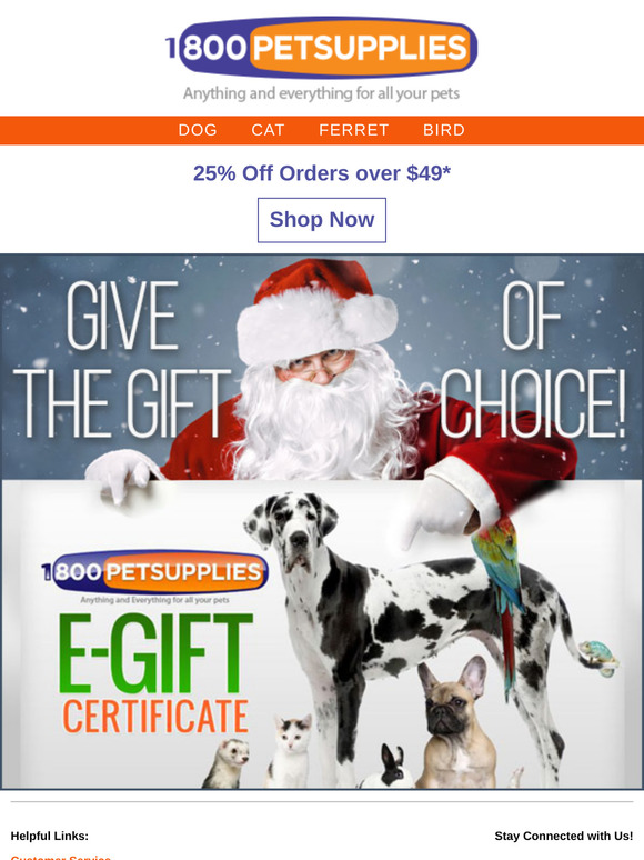 Get Gifty with E-Certs! 25% Off Your Order