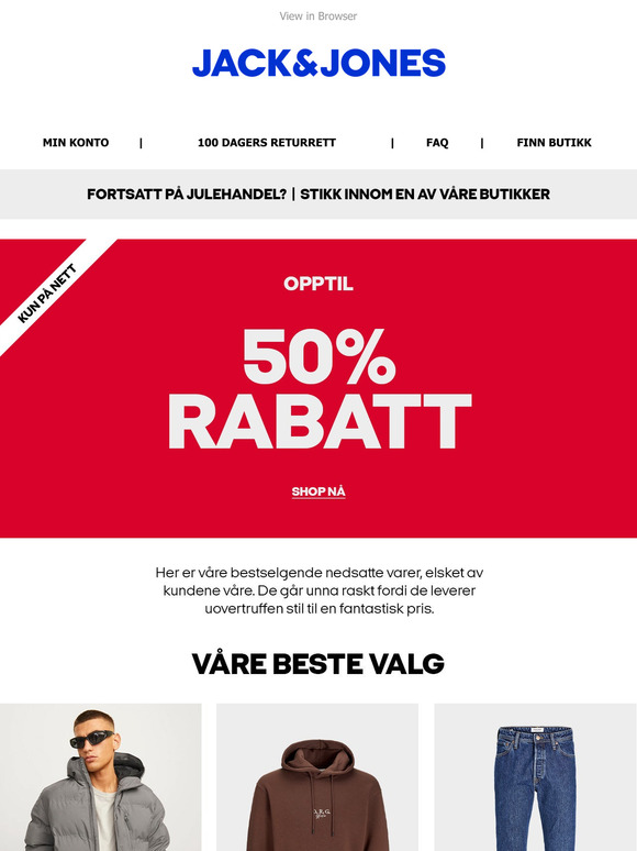 Toppvalg: opptil 50% rabatt