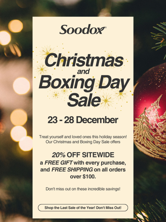 It's Soodox's LAST SALE of the Year! Don't Miss Out!