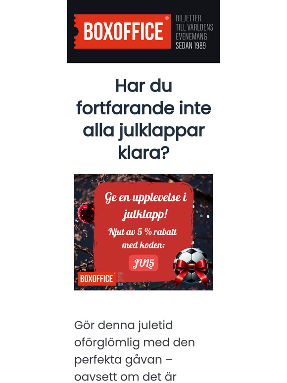 Ge en oförglömlig upplevelse i julklapp – spara med vårt julerbjudande! 🎄⚽🎁