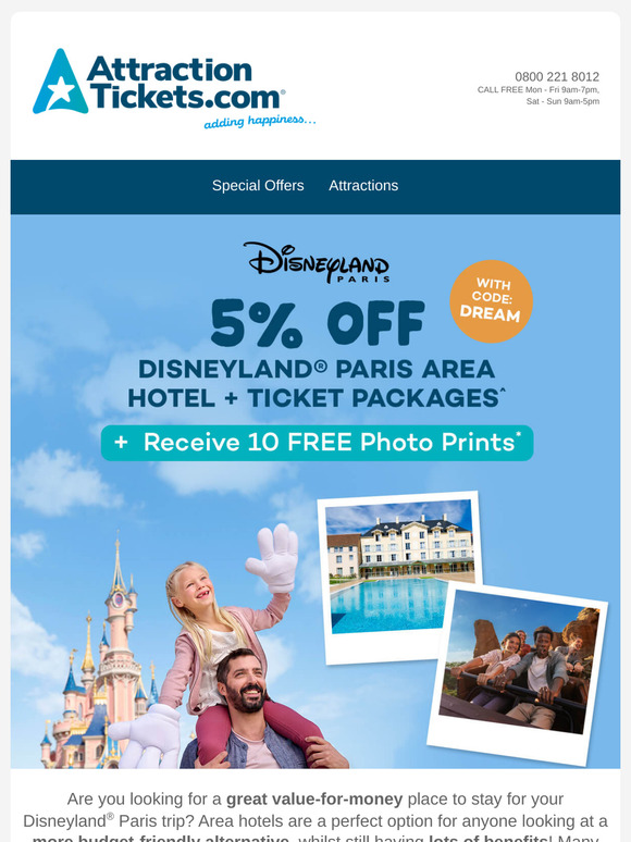 ✨5% OFF Disneyland® Paris Area Hotel + Ticket Packages