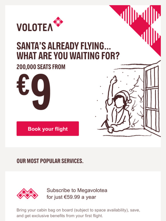 Last days! Ho, ho, ho! Fly from €9 🎁