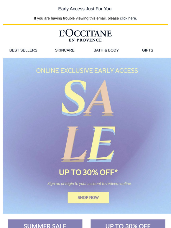 Shop Up To 30% Off Before Everyone Else