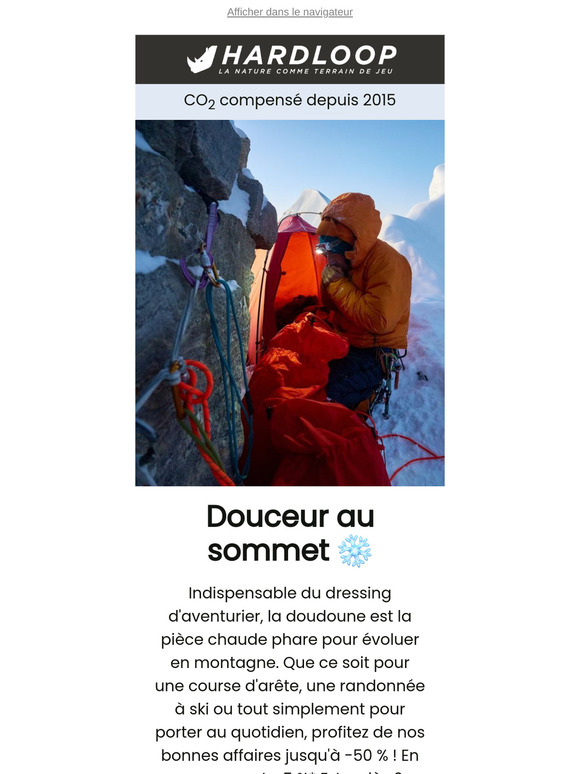 🏔️ ❄️ -50 % sur les doudounes Millet, Columbia, Rossignol, La Sportiva, Aigle, Rab...