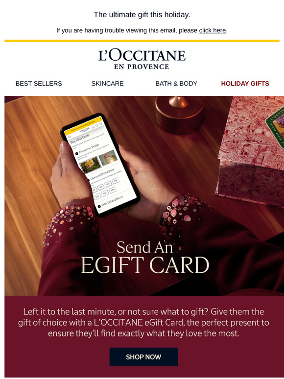Click, send, smile: L’OCCITANE eGift Card