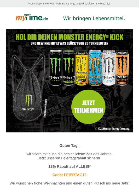 🔋👹 Hol Dir jetzt den Energy-Kick und gewinne beim Monster-Gewinnspiel! 🎉