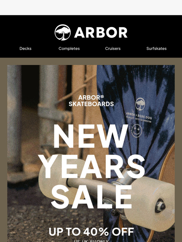 New Years Sale! Enjoy up to 40% off on select skateboards all through January!