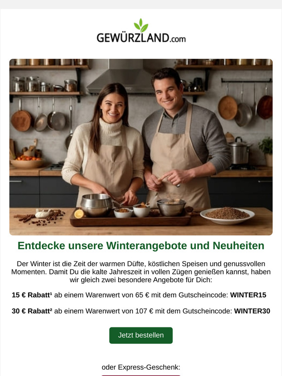 Spare 30 €²: Entdecke unsere Winterangebote und Neuheiten