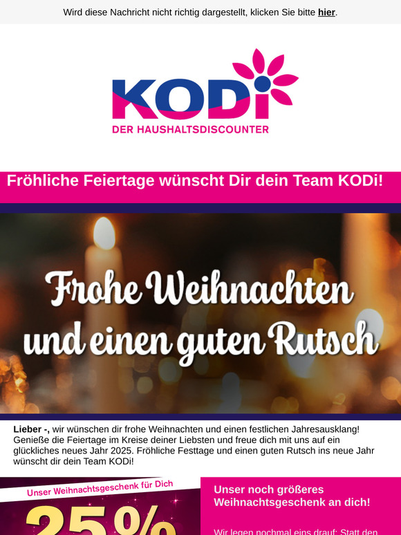 KODi wünscht frohe Feiertage