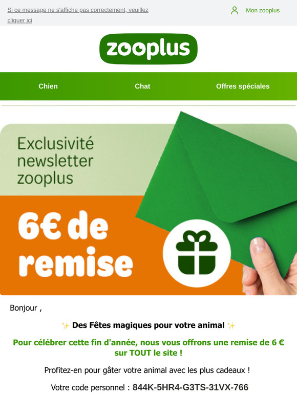 6 € de remise sur TOUT !