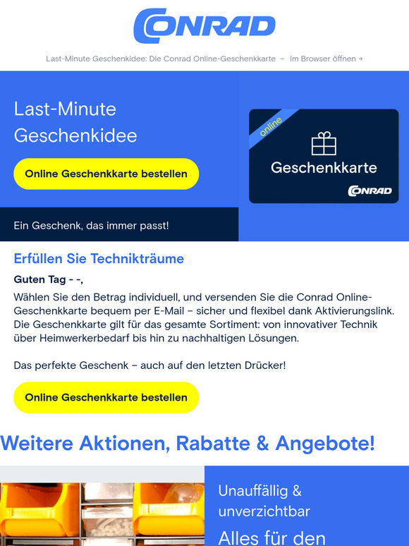 🎁 Last-Minute Geschenkkarte entdecken und Technik verschenken