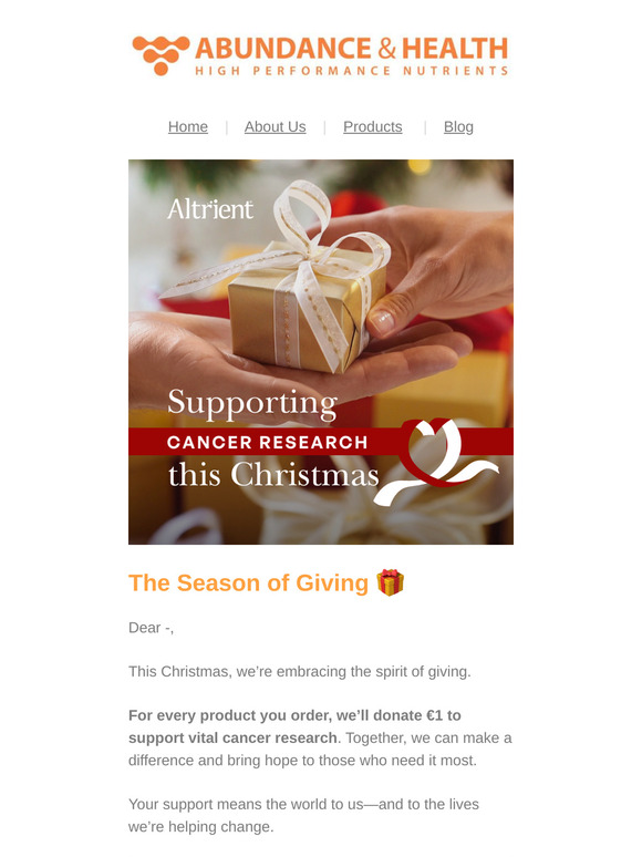 ✨Your Holiday Purchase = €1 for Cancer Research