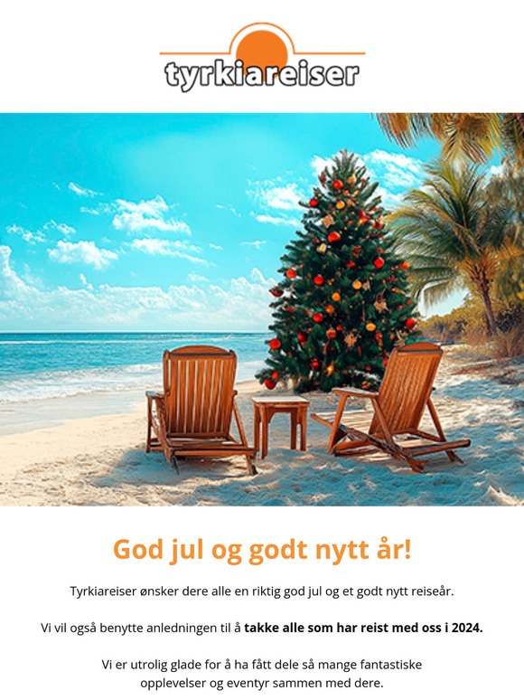  Ønsker deg en god jul og et riktig godt nytt reisår!
