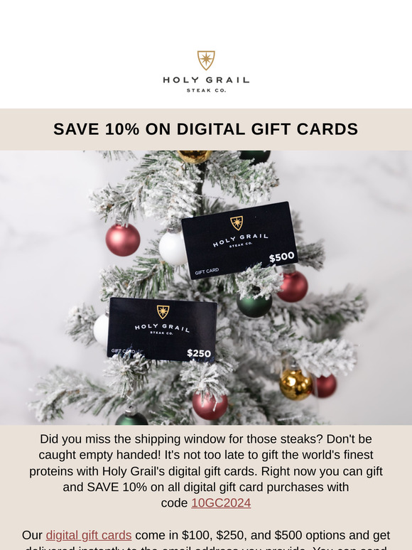 Deck the Halls with Digital Gift Cards and SAVE 10%!