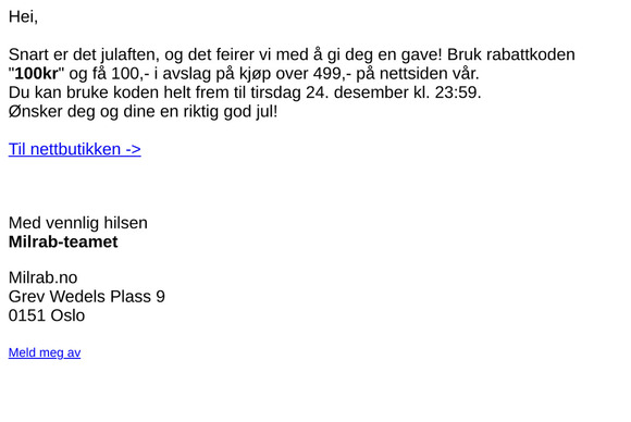 Julegave til deg fra Milrab.no 🎄