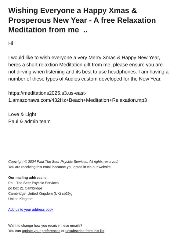 Happy Xmas - A free Relaxtion Meditation Gift