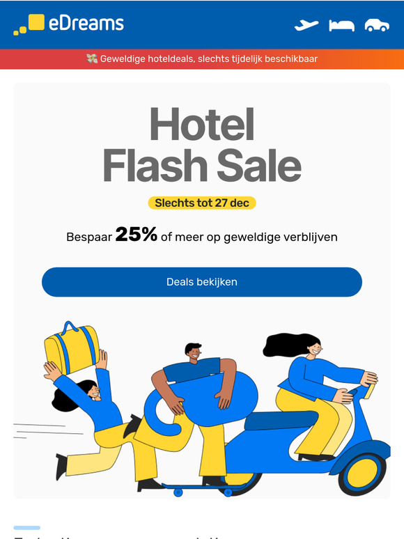 ⚡ Hotel Flash Sale: bespaar 25% of meer
