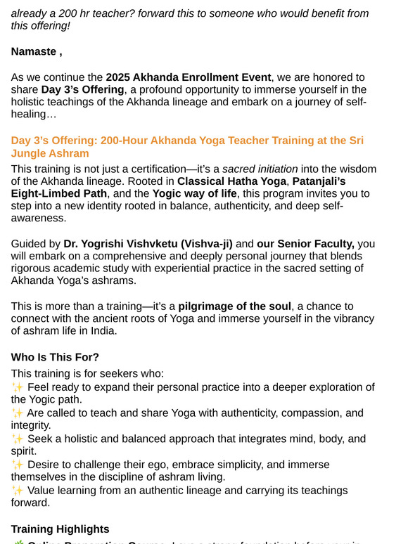 ✨ Day 3/11: the Akhanda Yoga 200 hr + Initiation