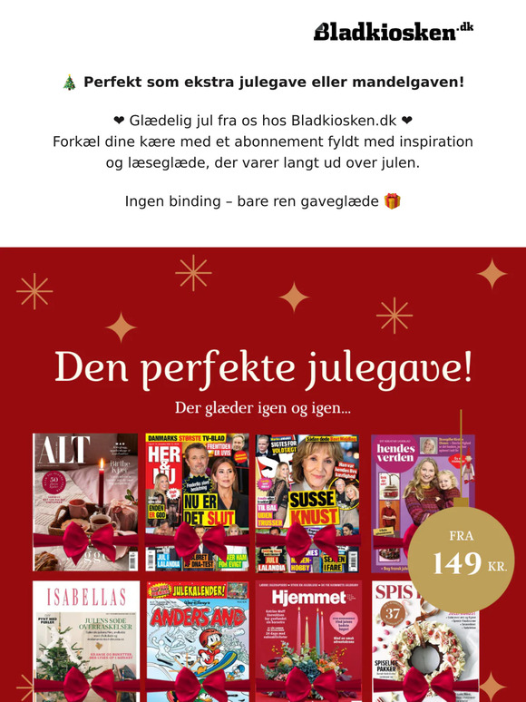 🎁 Du kan nå det endnu! Bestil årets julegaver i dag 🎅