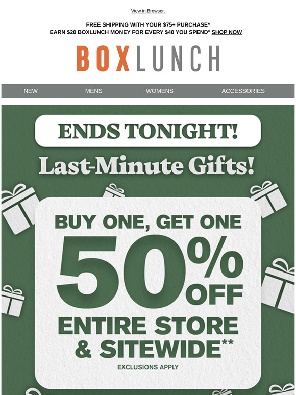 Forgot a gift? Enjoy BOGO 50% off—the whole store!