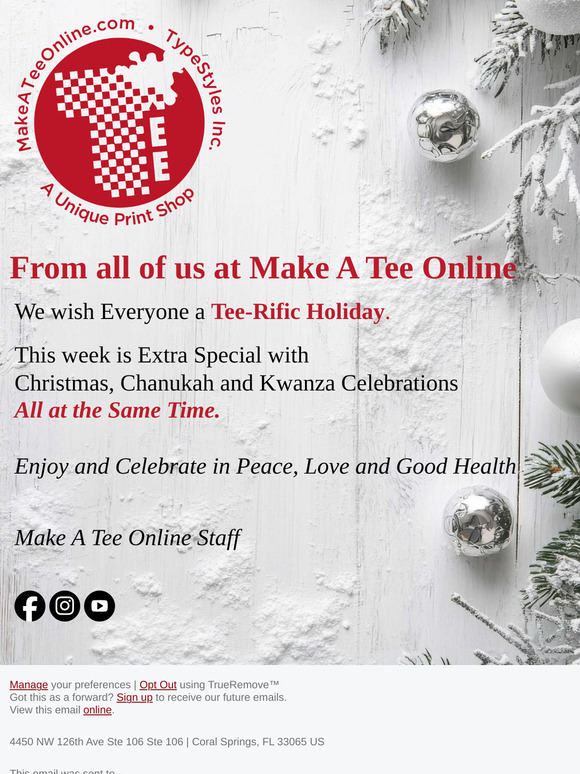 Wishing Everyone a Tee-Rific Holiday