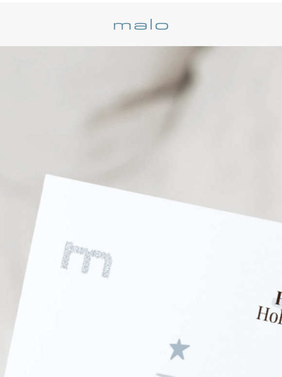 A timeless Christmas of style, best wishes from Malo