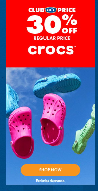Selected Crocs 30% off