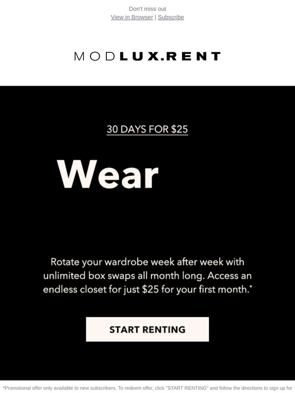 Just $25 for your first month