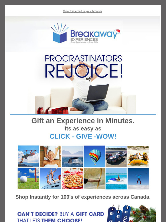 ❄ Attn: Procrastinators - Experience Gifts as easy as CLICK - GIFT - DONE  ❄