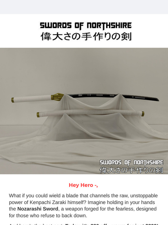$80 Off Today: Unleash Your Inner Warrior with the Battle-Ready Nozarashi Sword!