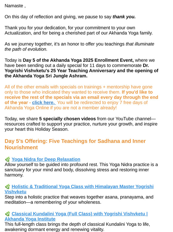 Day 5: The Spirit of Seva—Five Gifts to Support Your Sadhana