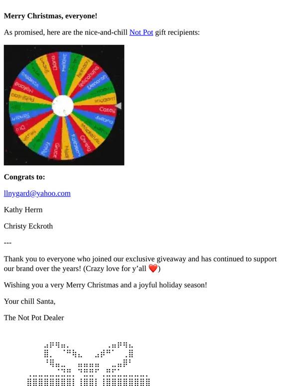 Merry Xmas everyone! here are the winners →
