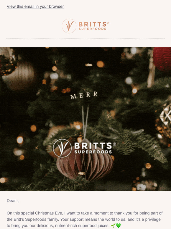 🎄 Merry Christmas from Britt’s Superfoods! 🌟