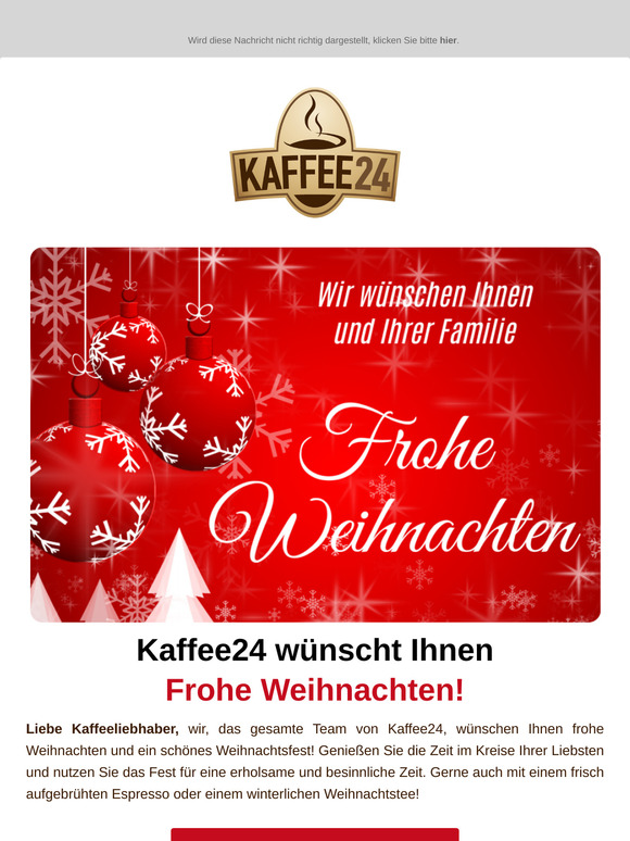 Kaffee24 wünscht Frohe Weihnachten 🎁🎄