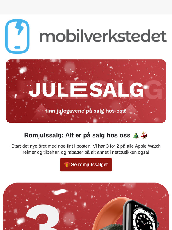 🎅 Romjulssalg: 3 for 2 på Apple Watch reimer og tilbehør