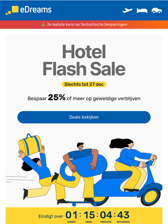 Je kunt nog steeds 25% of meer besparen op je verblijf!
