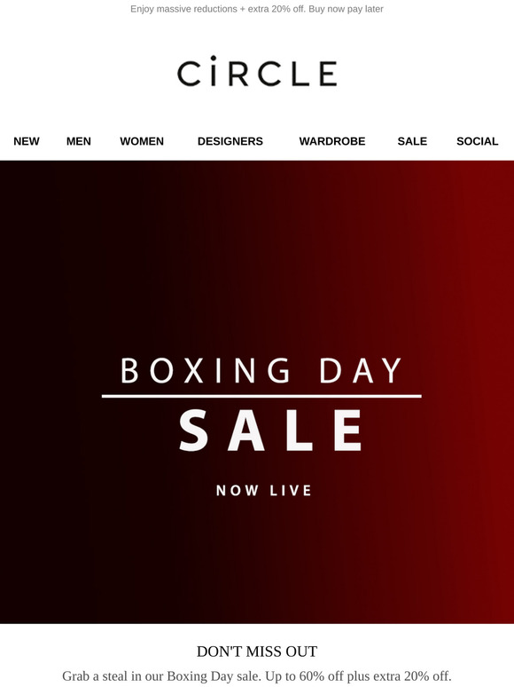 BOXING DAY SALE NOW LIVE