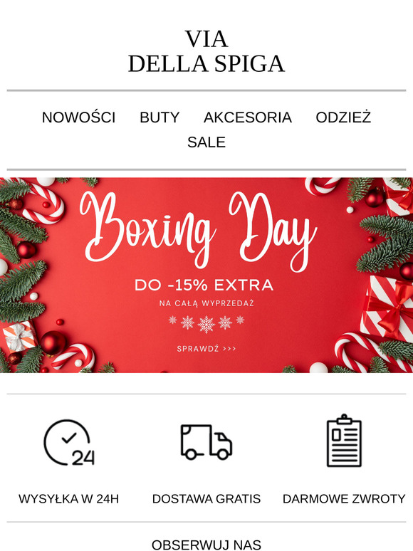 Dodatkowe 15% na całą WYPRZEDAŻ ! Boxing Day >>>
