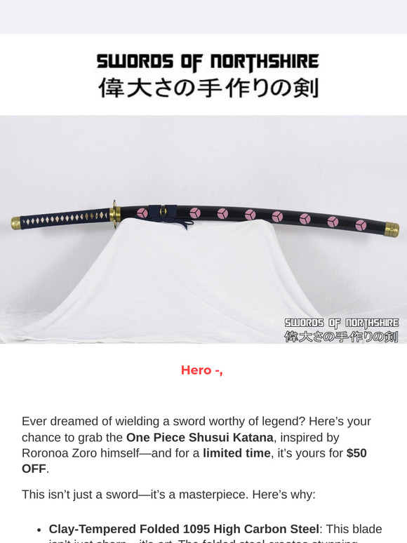 Own the Legendary Shusui Katana – $50 OFF