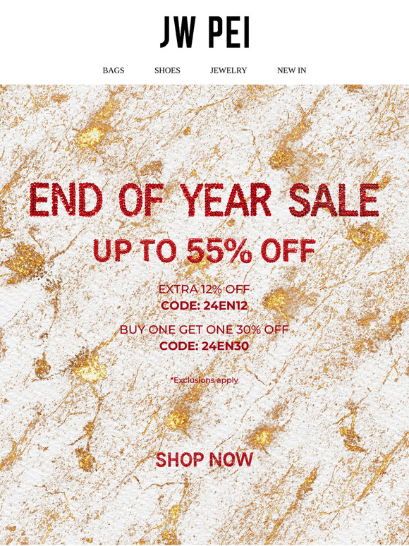 UP TO 55% OFF: END OF YEAR SALE