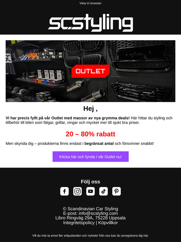 Bäst deals på bilstyling – Upp till 80% i vår Outlet!