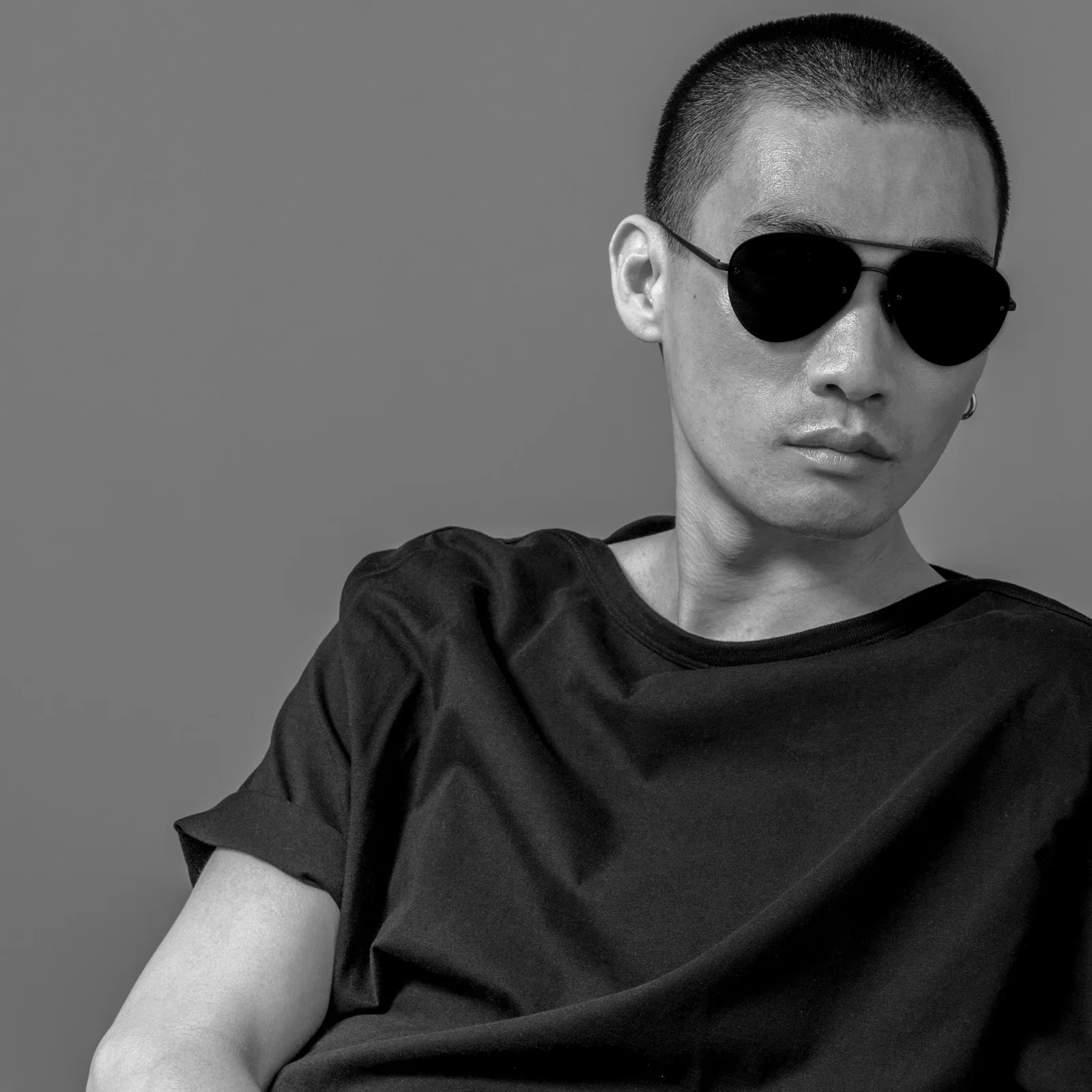 Image of Edano Aviator Sunglasses in Matt Nickel