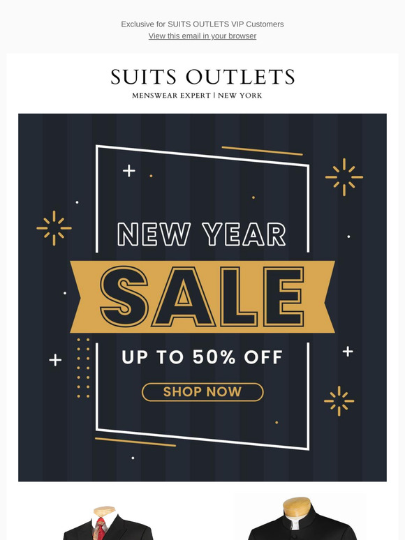 🎯 48-Hour New Year Suit Event: Up to 50% Off