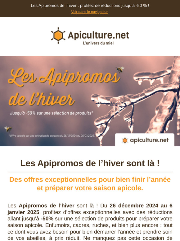Jusqu’à -50 % sur vos ruches & équipements 🐝