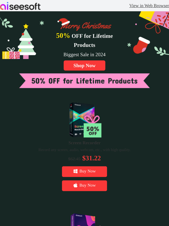 [Last Chance] 50% - 81% OFF Christmas Sale Ends Soon