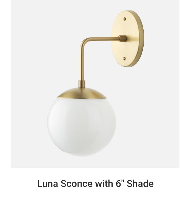 Luna L Sconce with 6'' Shade