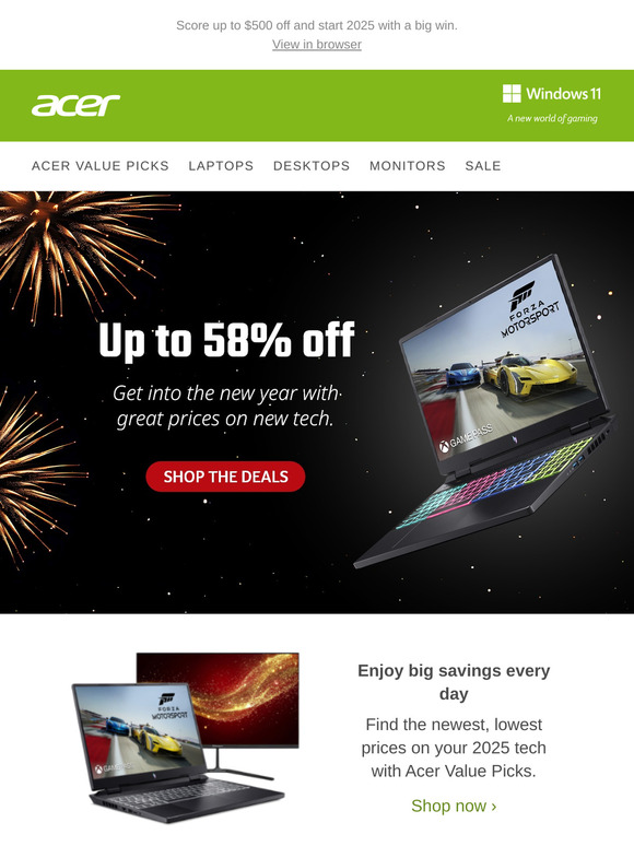Step into New Year’s savings—up to 58% off