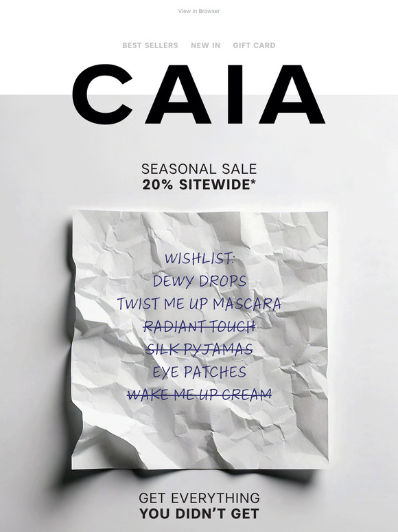 CAIA Seasonal Sale is here