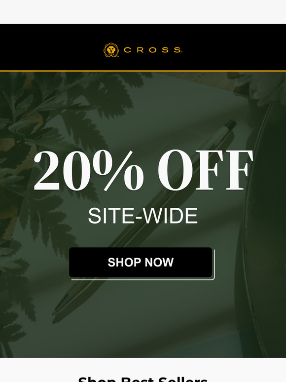 Treat yourself with 20% off site-wide